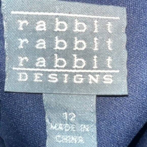 Rabbit Rabbit Rabbit Women's Navy Blue Lace Dress Elbow Length Sleeves Size 12 - Picture 12 of 12